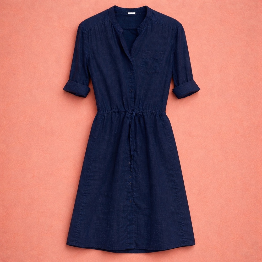 James Perse Linen Shirt Dress w/Tie ~ Size 2